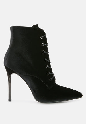 Velvet High Heeled Velvet Boots by RUW