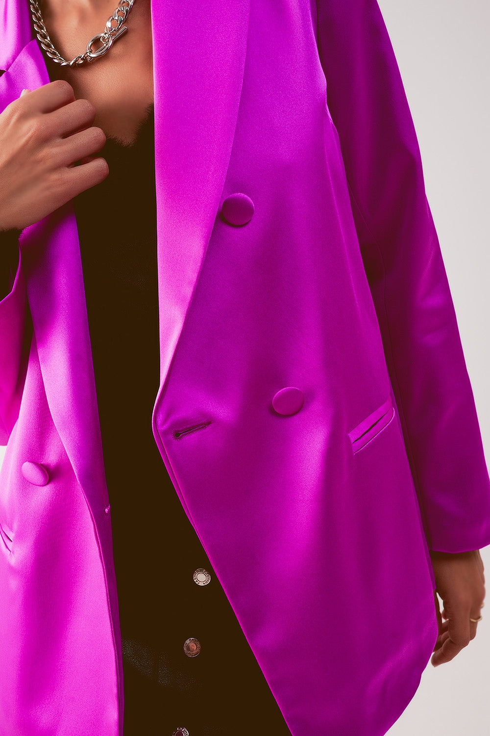 Satin Fuchsia Blazer