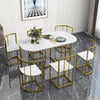 Modern 7-Piece Dining Table Set With Marble | Set for 6