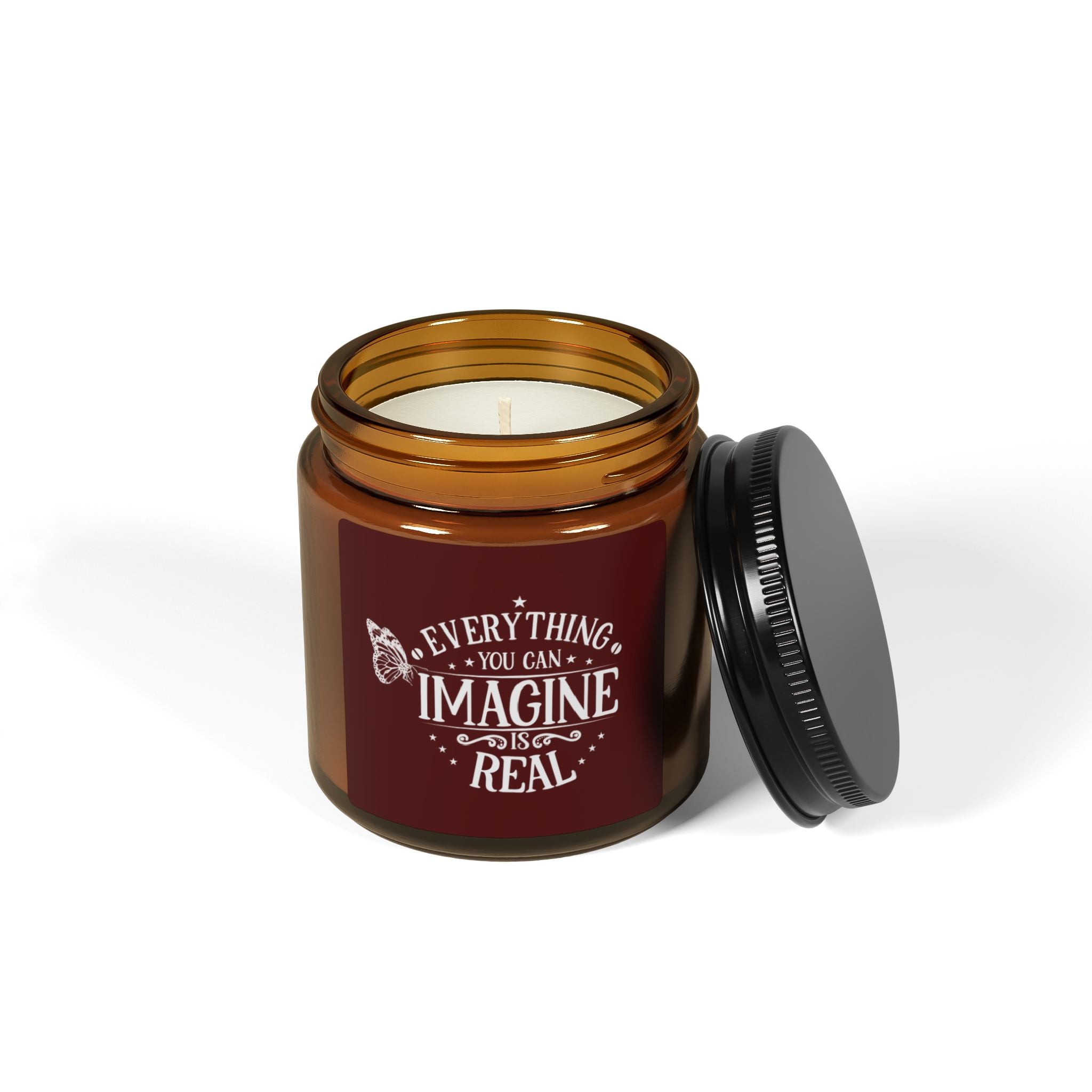 Everything You Can Imagine Is Real Scented Soy Candle - Amber Jar