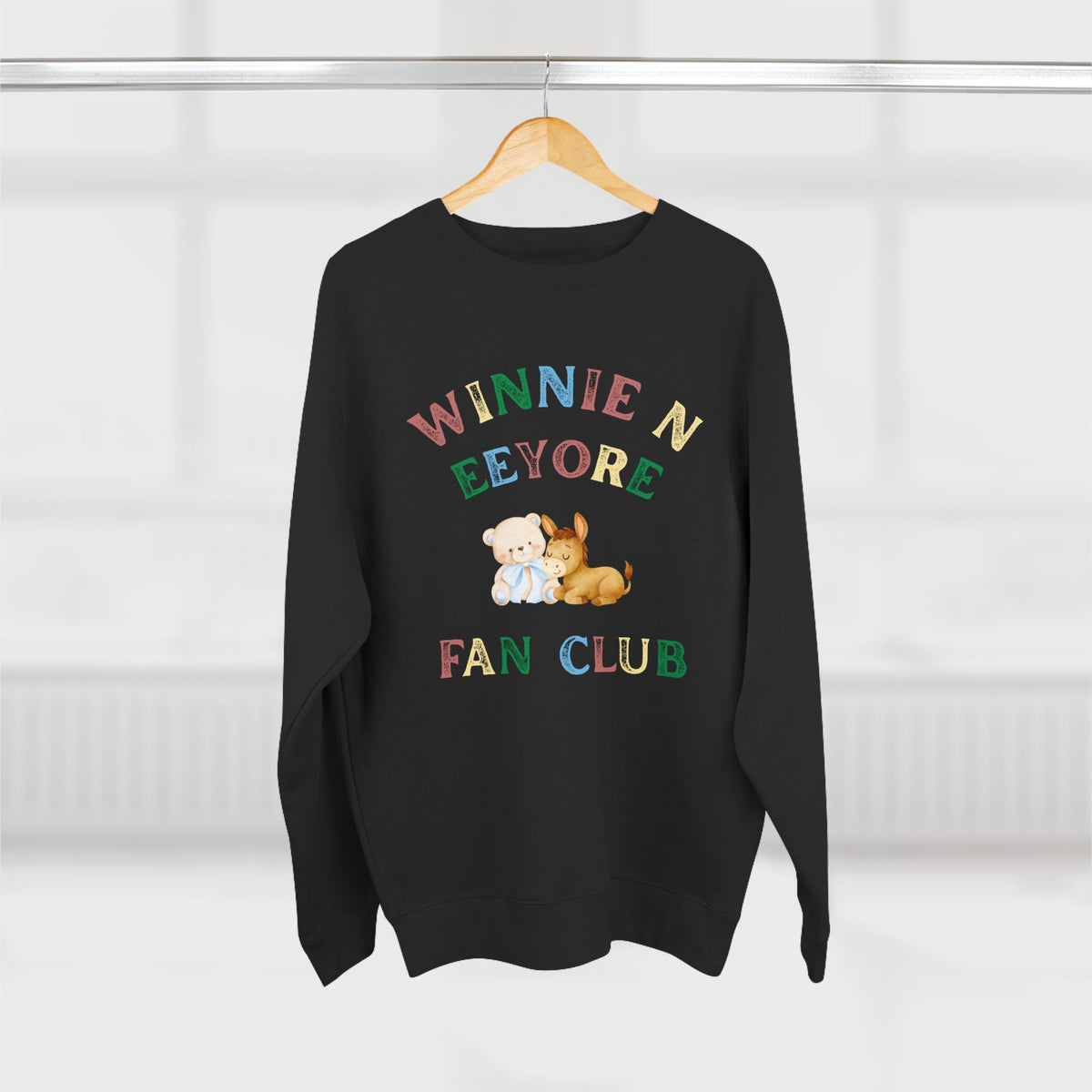 Winnie the Pooh & Eeyore Sweatshirt | Cute Pastel Fan Club Design | Unisex Crewneck Pullover