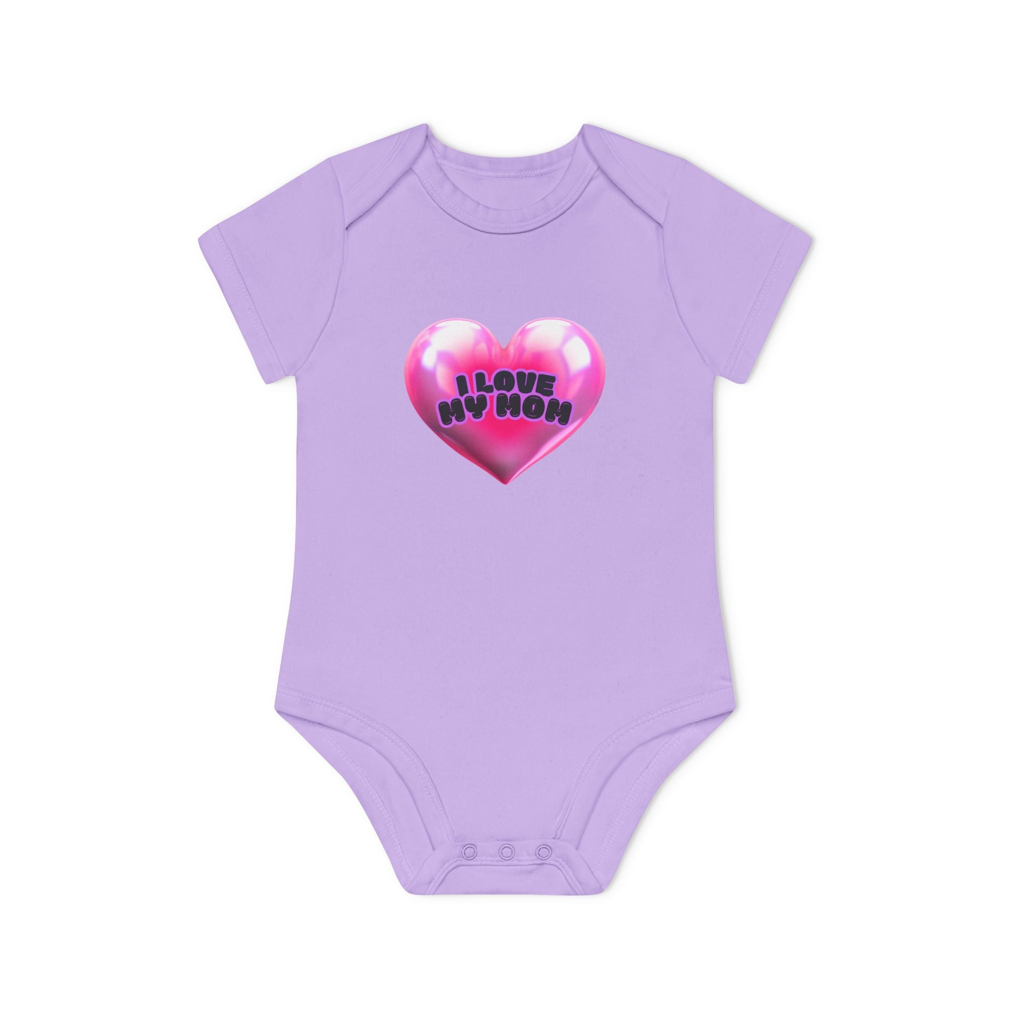 I Love My Mom Organic Baby Bodysuit - Soft Cotton Infant Onesie for Newborns