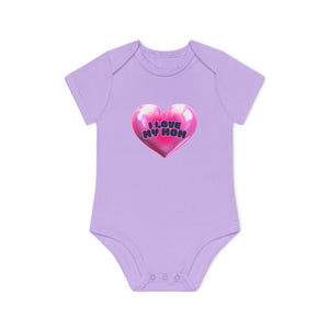 I Love My Mom Organic Baby Bodysuit - Soft Cotton Infant Onesie for Newborns