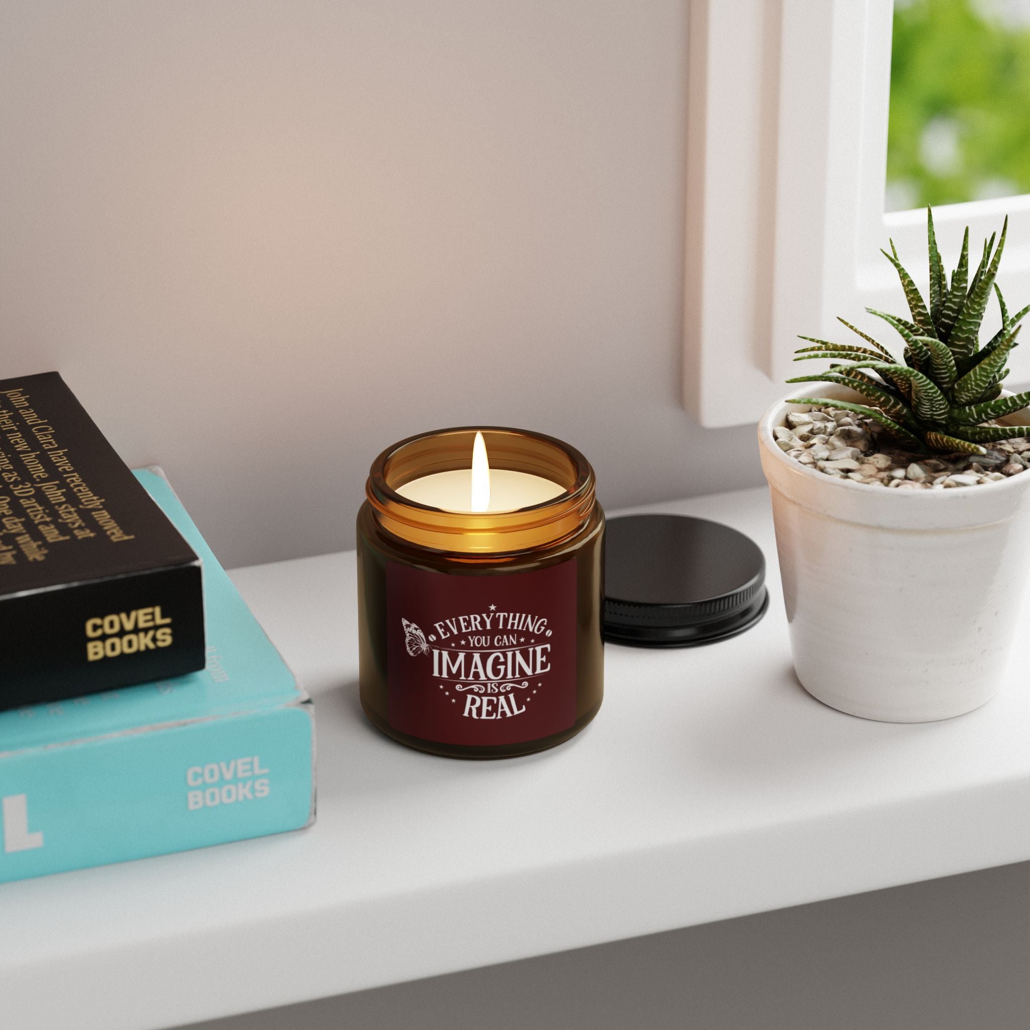 Everything You Can Imagine Is Real Scented Soy Candle - Amber Jar