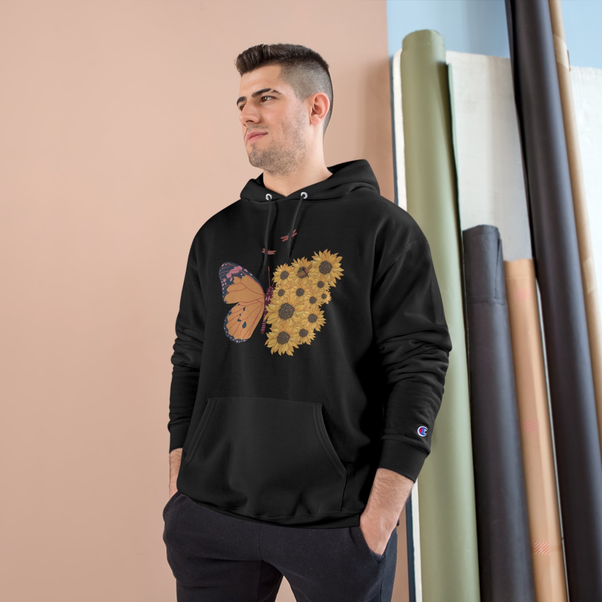 Butterfly & Sunflower Champion Hoodie