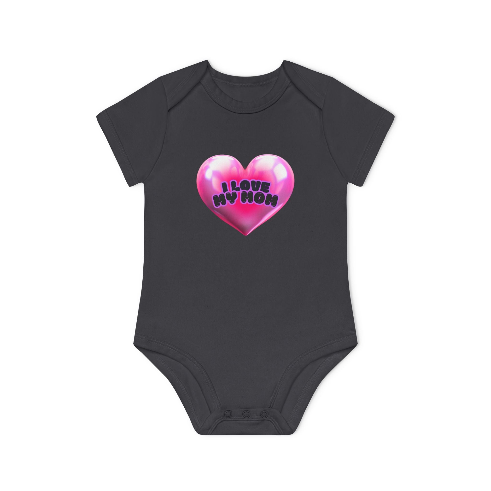 I Love My Mom Organic Baby Bodysuit - Soft Cotton Infant Onesie for Newborns