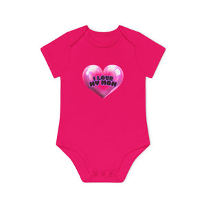 I Love My Mom Organic Baby Bodysuit - Soft Cotton Infant Onesie for Newborns