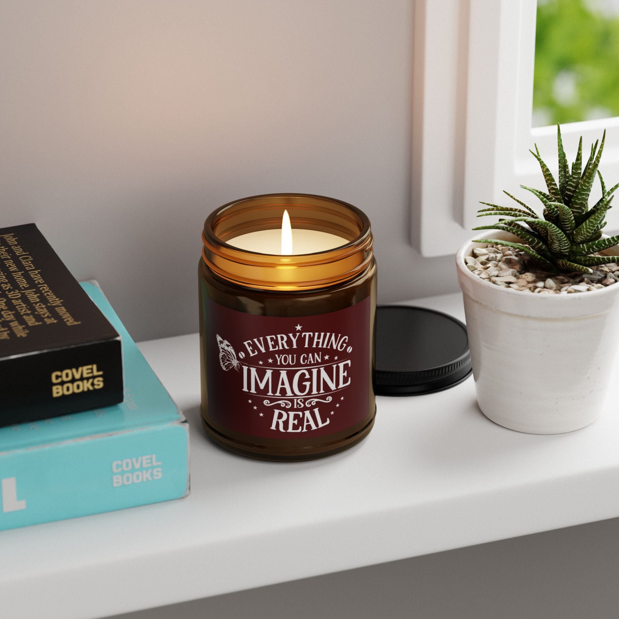 Everything You Can Imagine Is Real Scented Soy Candle - Amber Jar