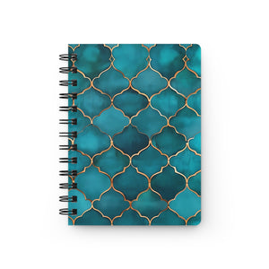 Elegant Teal Spiral Bound Journal with Gold Accents