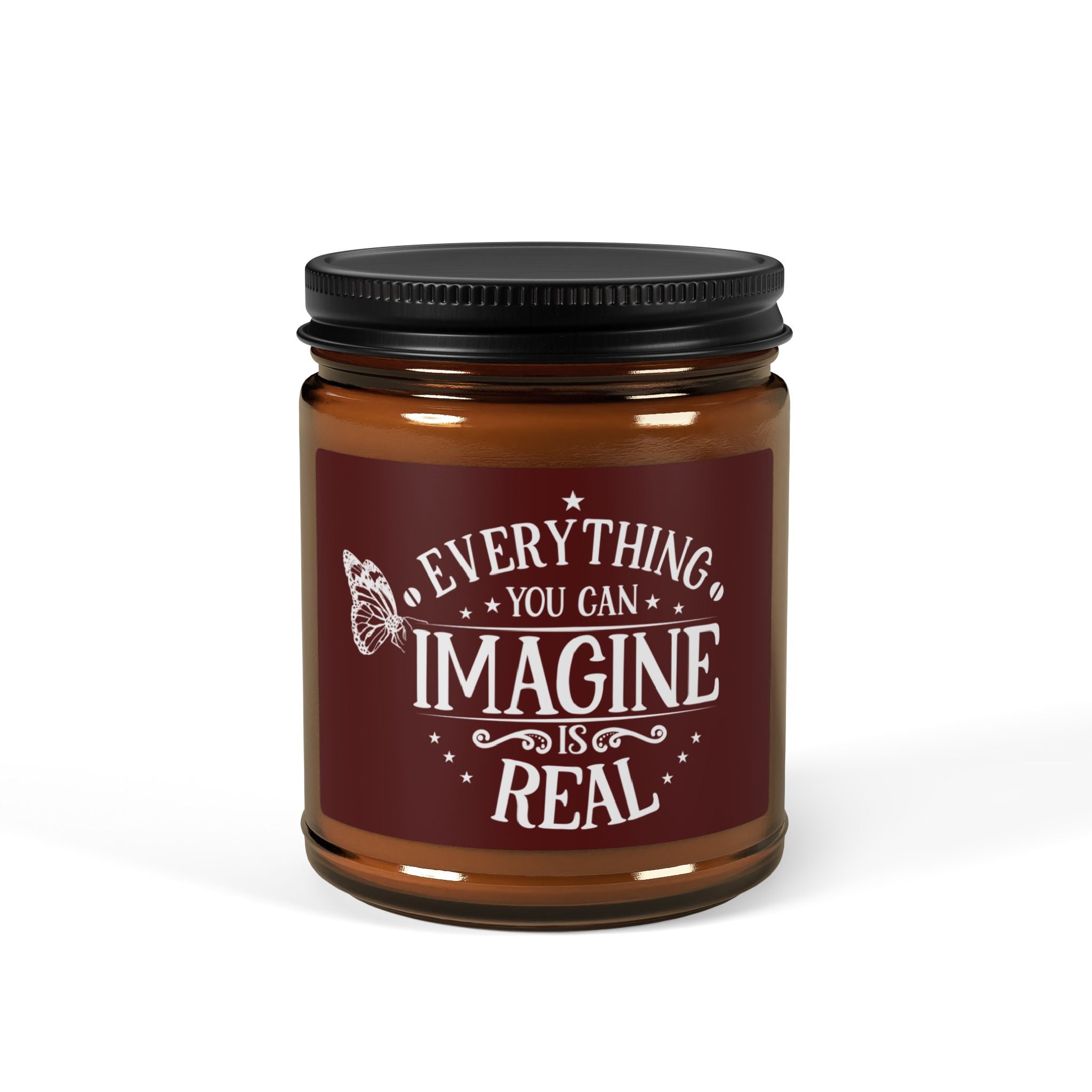 Everything You Can Imagine Is Real Scented Soy Candle - Amber Jar