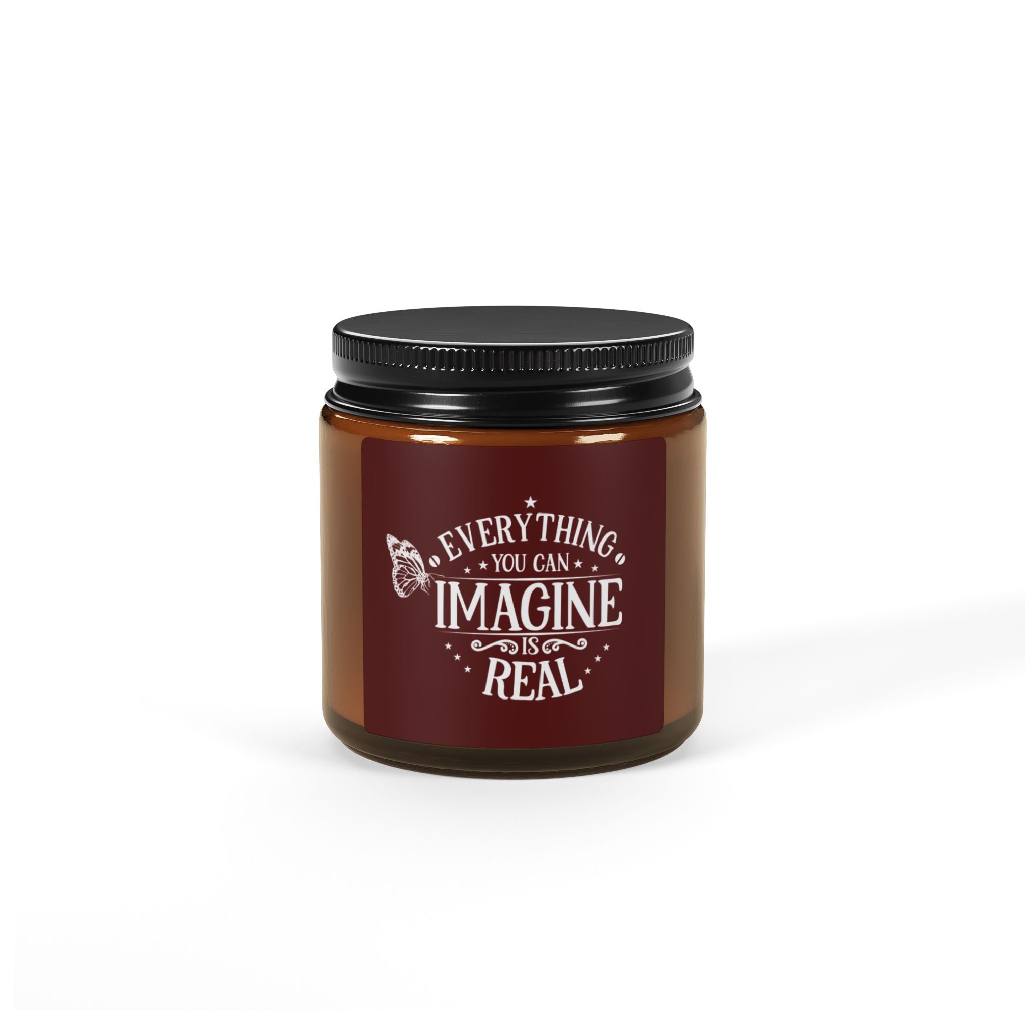 Everything You Can Imagine Is Real Scented Soy Candle - Amber Jar