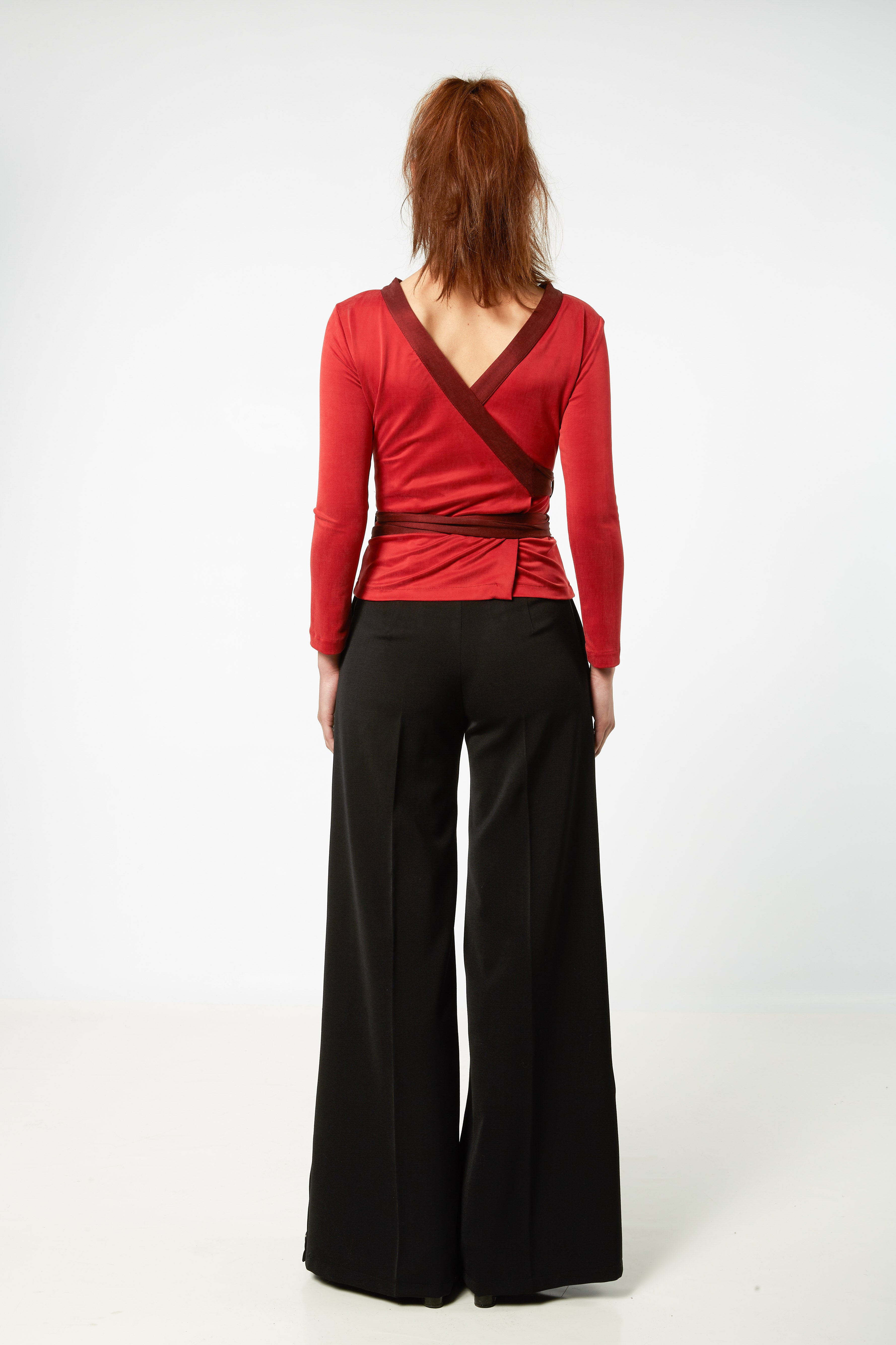 Velvet Knit Wrapover Top