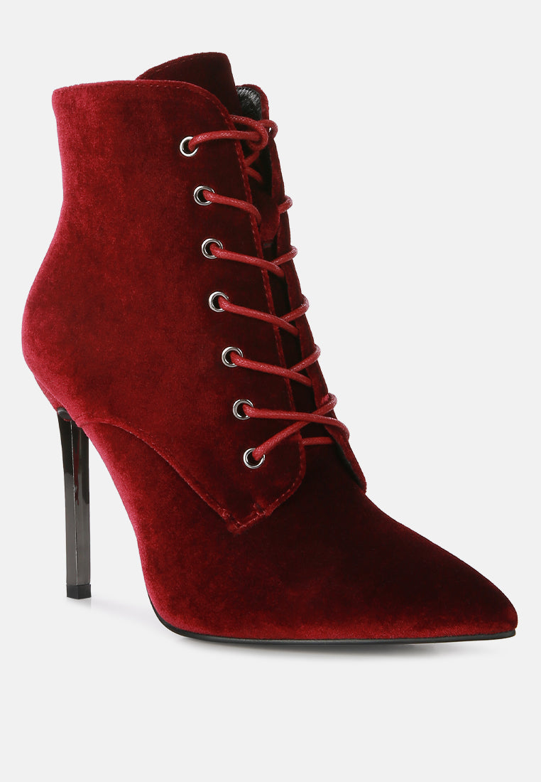 Velvet High Heeled Velvet Boots by RUW