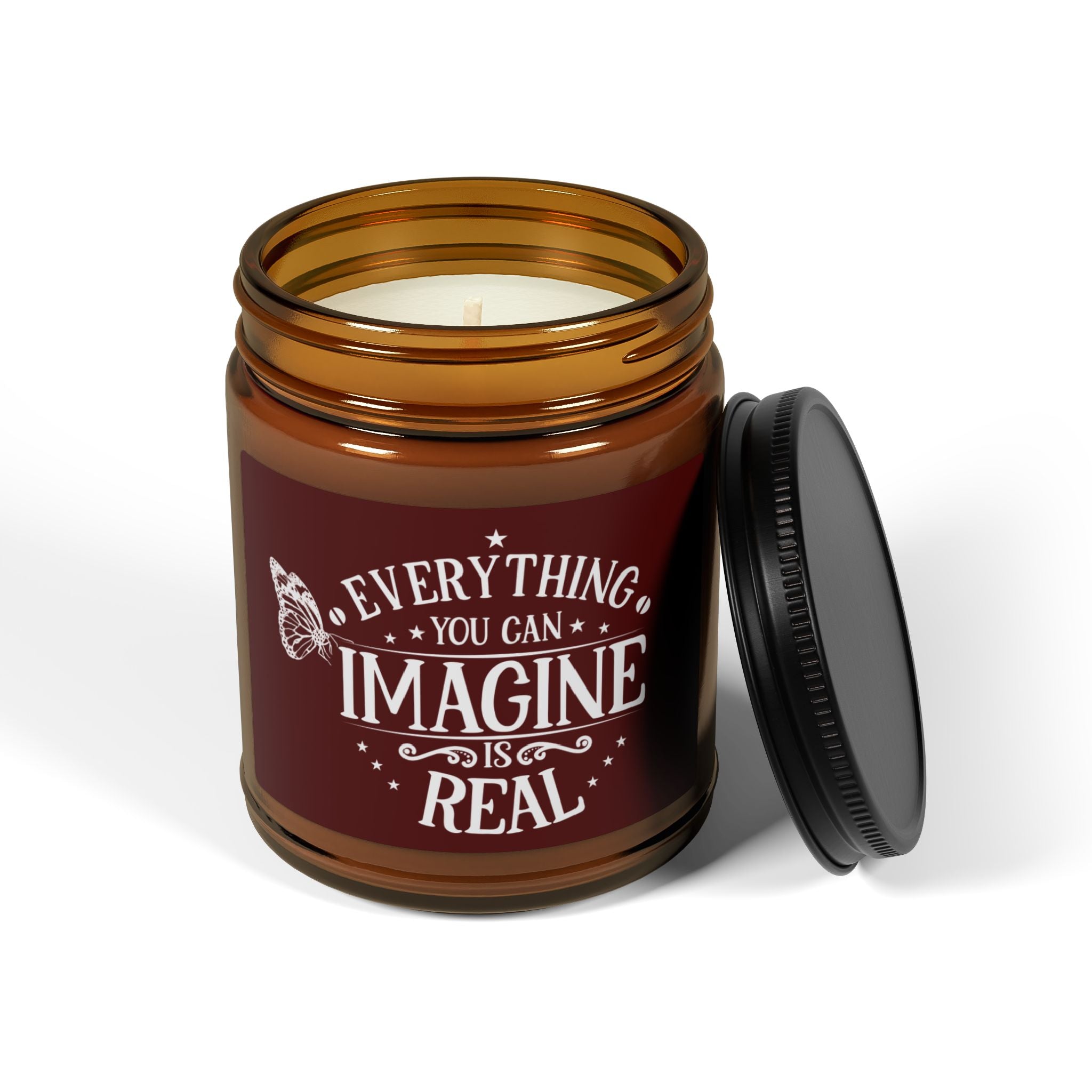 Everything You Can Imagine Is Real Scented Soy Candle - Amber Jar