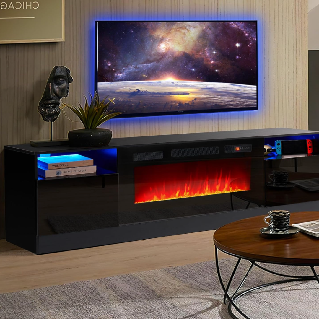 Fireplace TV Stand with 36" Electric Fireplace by Oneinmil