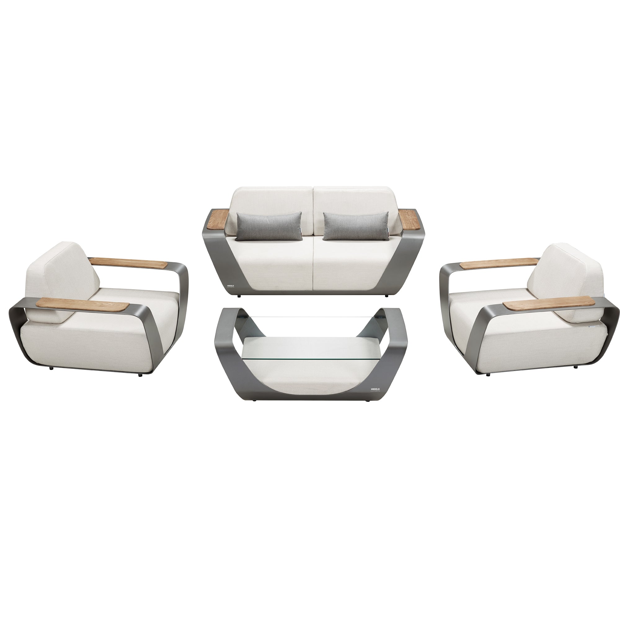 HIGOLD Onda Aluminum Outdoor Luxury Conversation | Set for 4