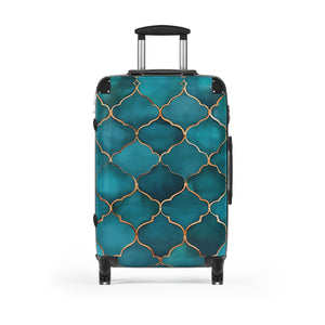 Teal Patterned Suitcase