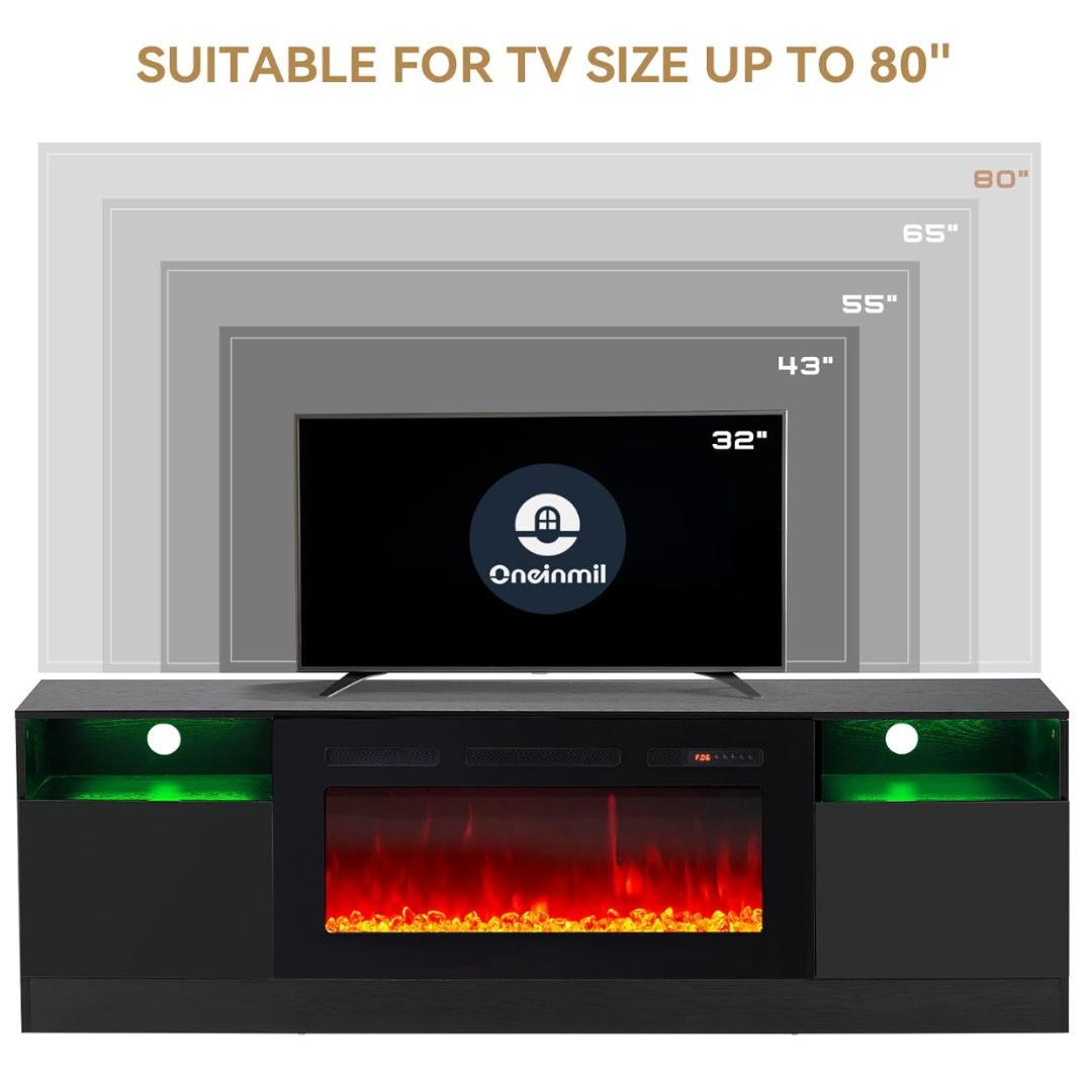 Fireplace TV Stand with 36" Electric Fireplace by Oneinmil