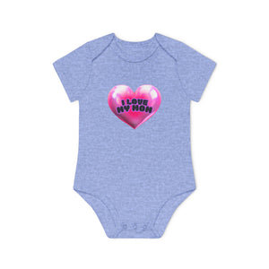 I Love My Mom Organic Baby Bodysuit - Soft Cotton Infant Onesie for Newborns