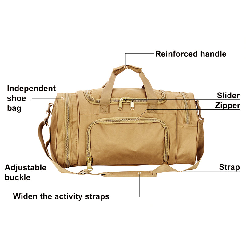 Large Khaki Travel Bag