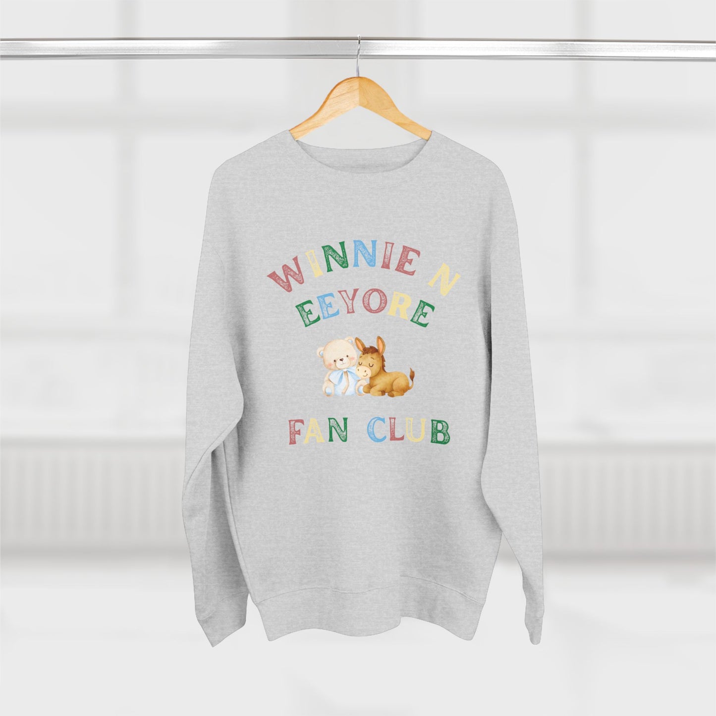 Winnie the Pooh & Eeyore Sweatshirt | Cute Pastel Fan Club Design | Unisex Crewneck Pullover