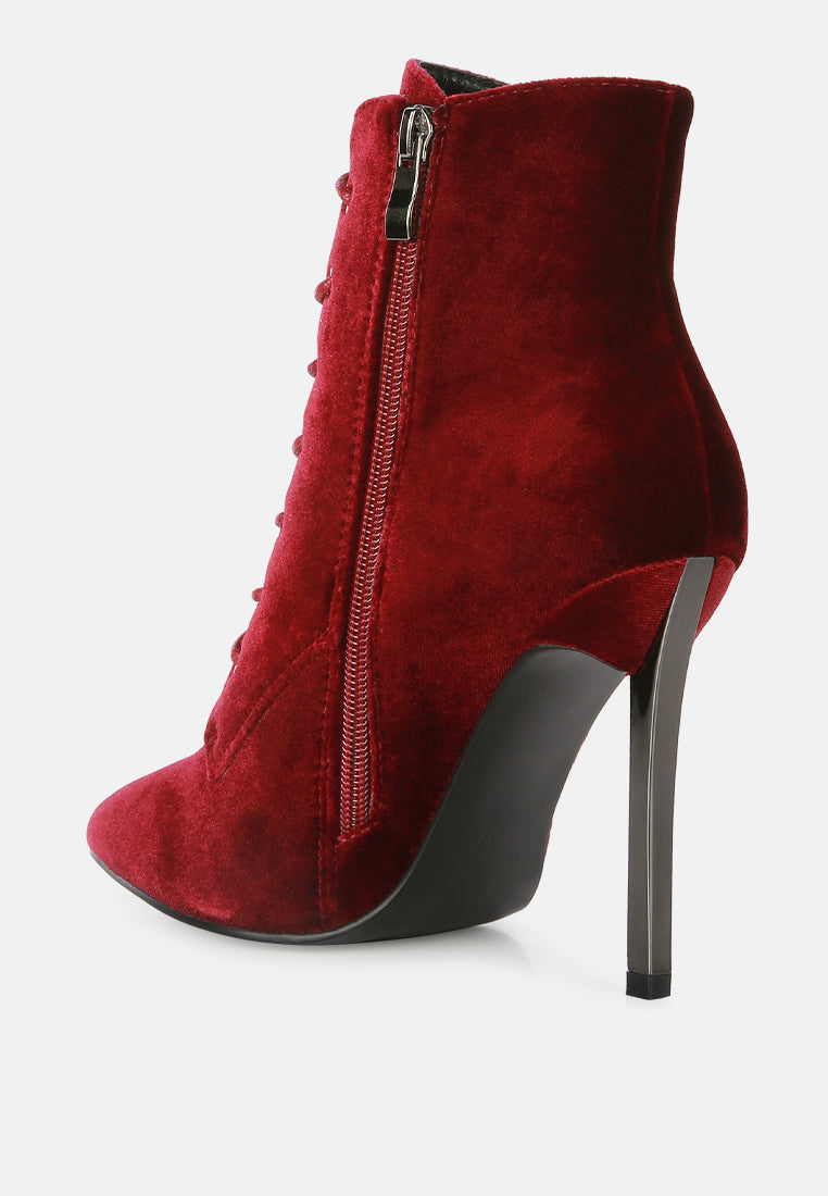 Velvet High Heeled Velvet Boots by RUW