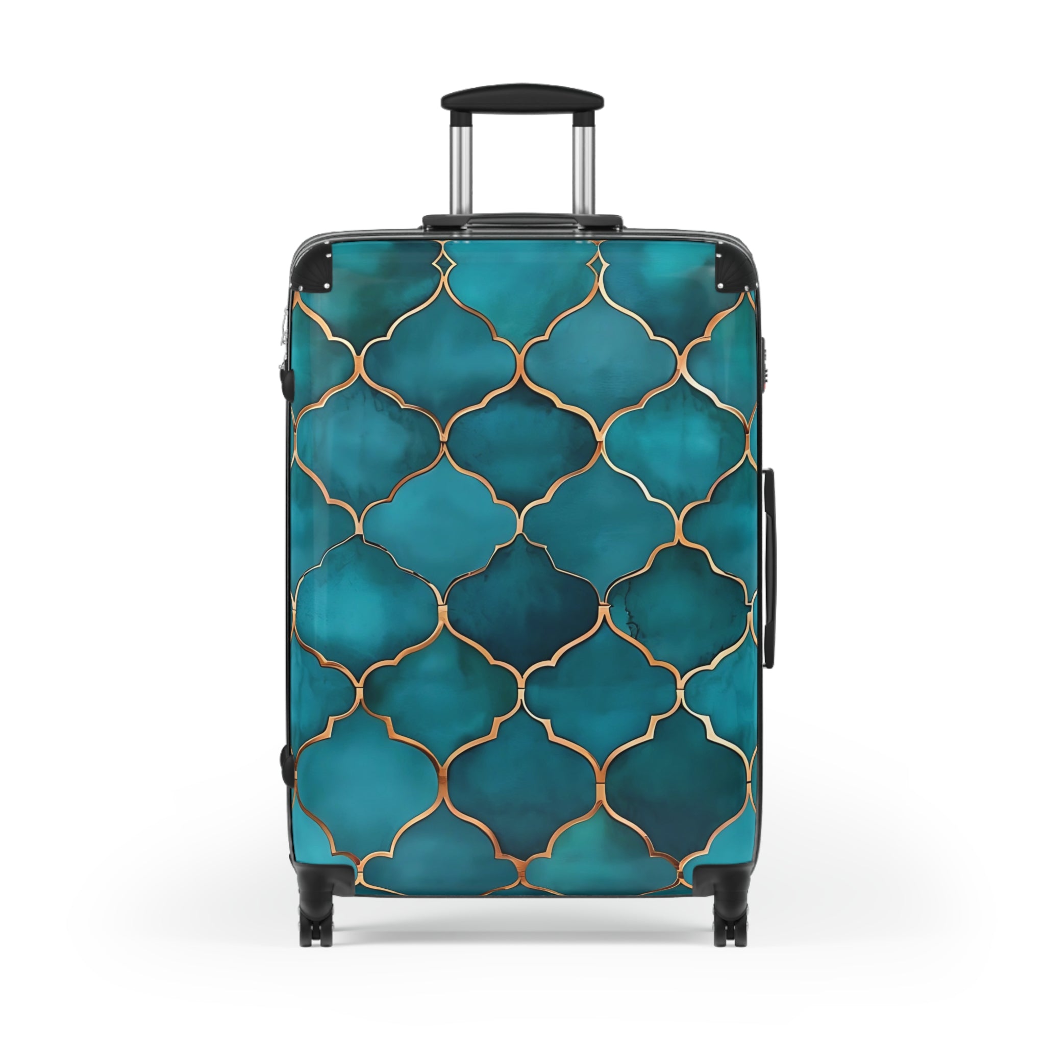 Teal Patterned Suitcase