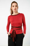 Velvet Knit Wrapover Top