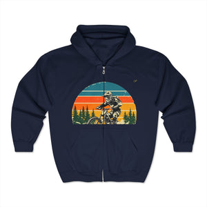 Vintage Mountain Biker Full Zip Hoodie