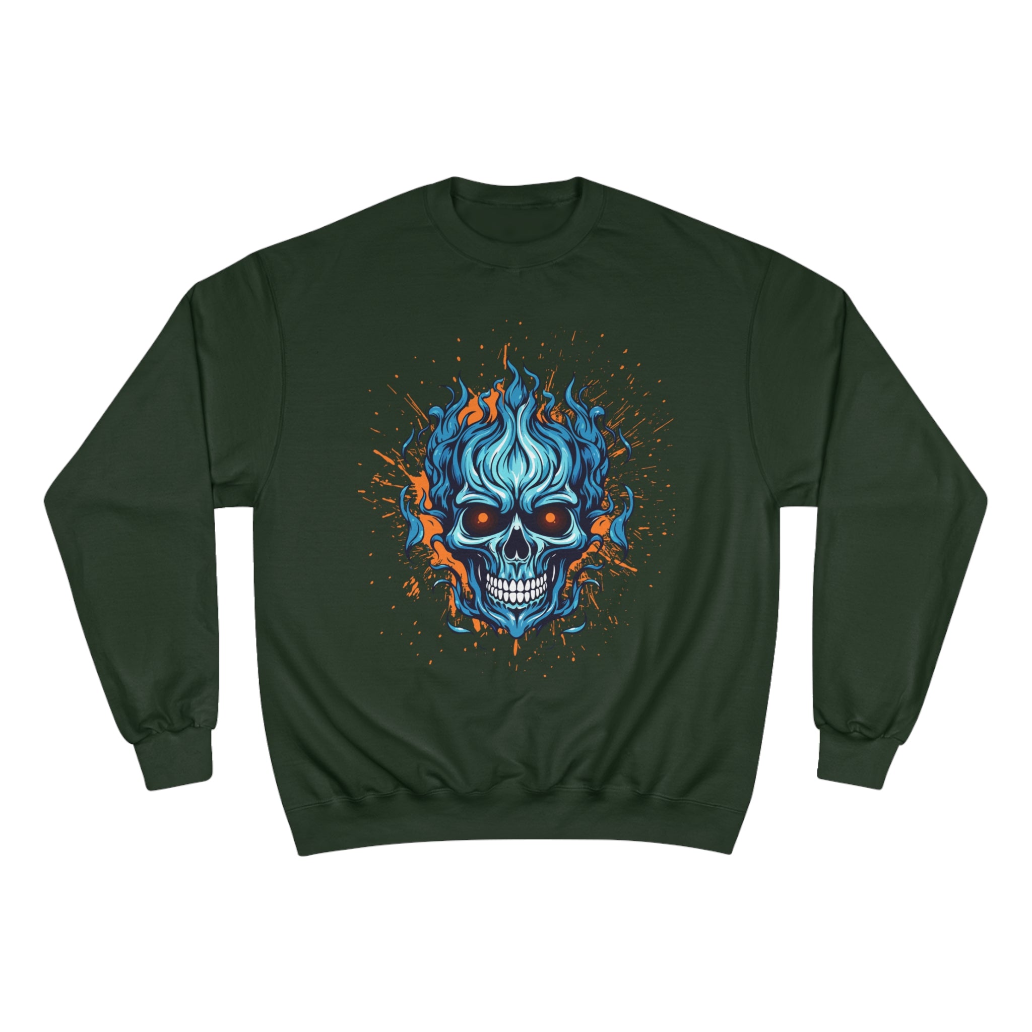 Flaming Skull Champion Sweatshirt