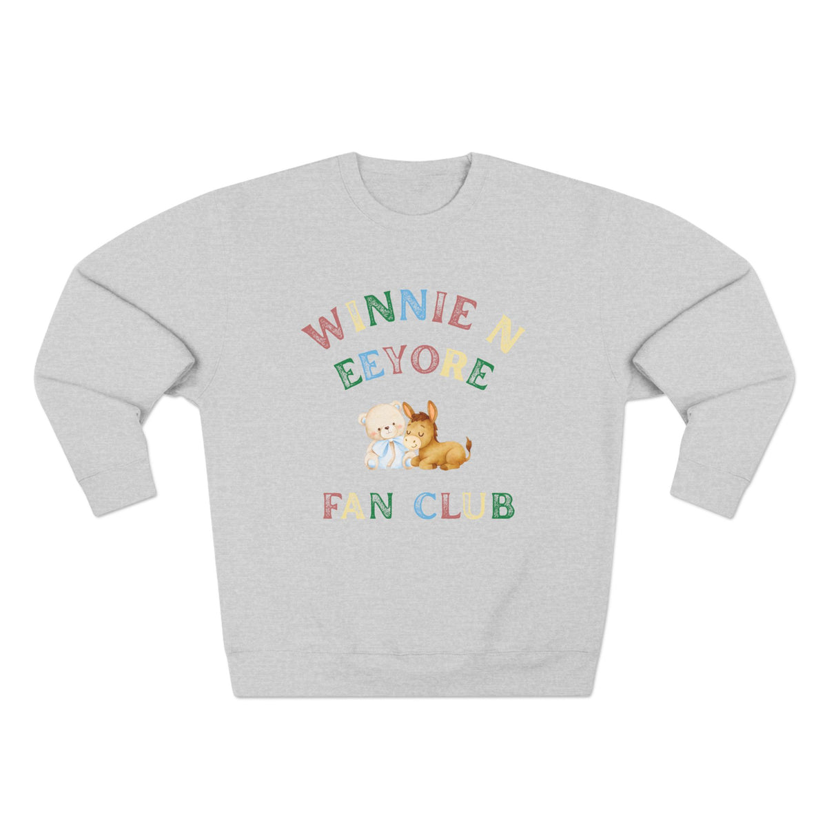 Winnie the Pooh & Eeyore Sweatshirt | Cute Pastel Fan Club Design | Unisex Crewneck Pullover