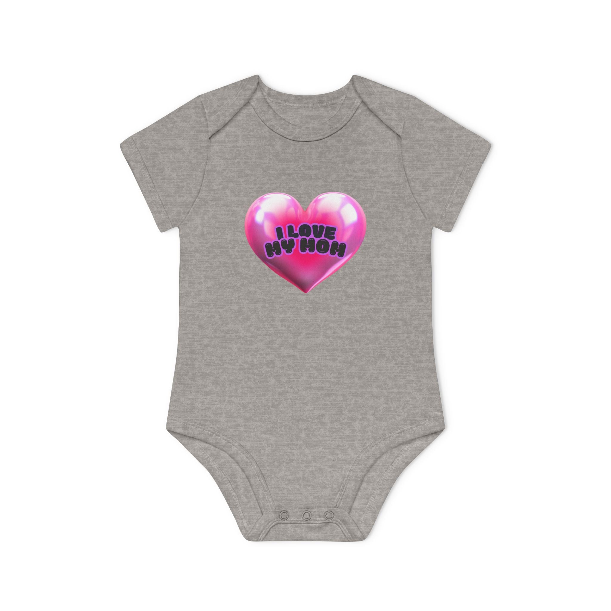 I Love My Mom Organic Baby Bodysuit - Soft Cotton Infant Onesie for Newborns