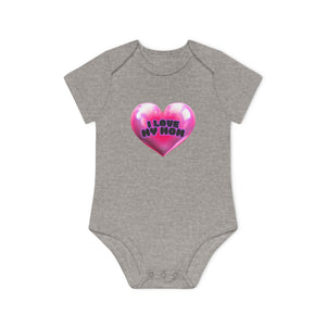 I Love My Mom Organic Baby Bodysuit - Soft Cotton Infant Onesie for Newborns