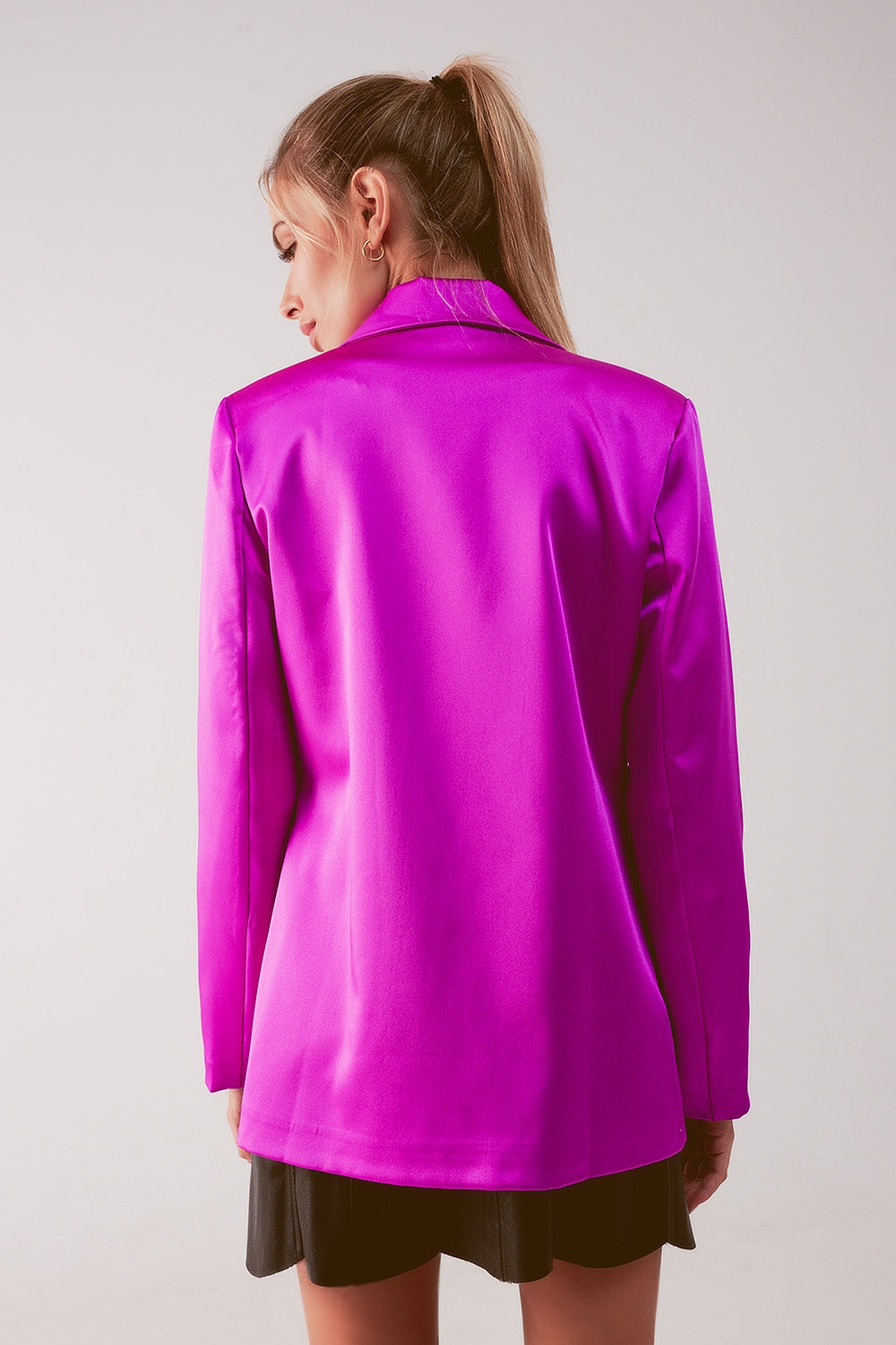 Satin Fuchsia Blazer