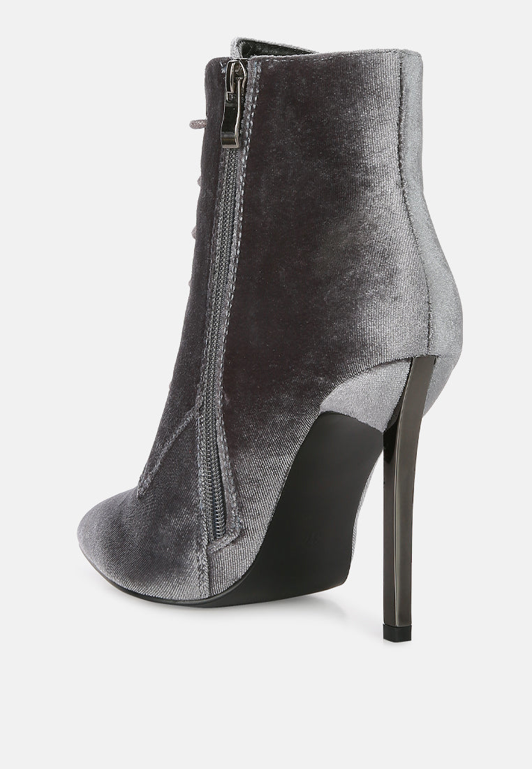 Velvet High Heeled Velvet Boots by RUW