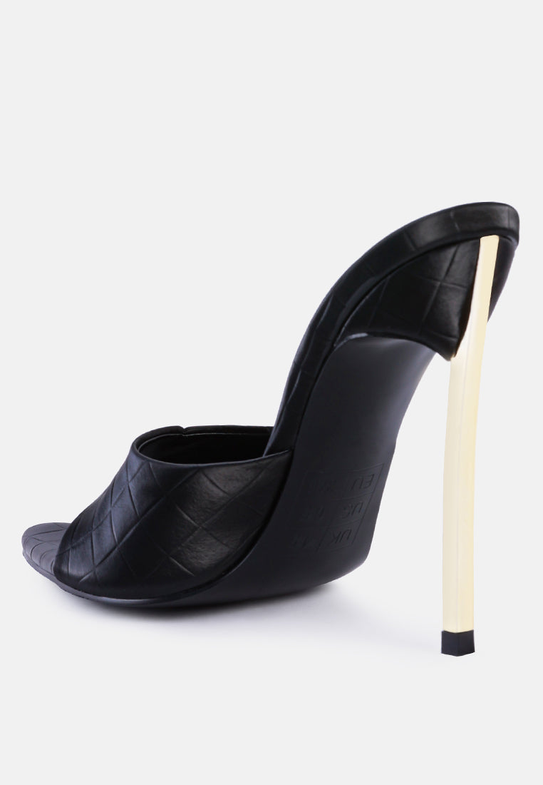 Bottoms Up Strappy Slip on Stiletto Heels