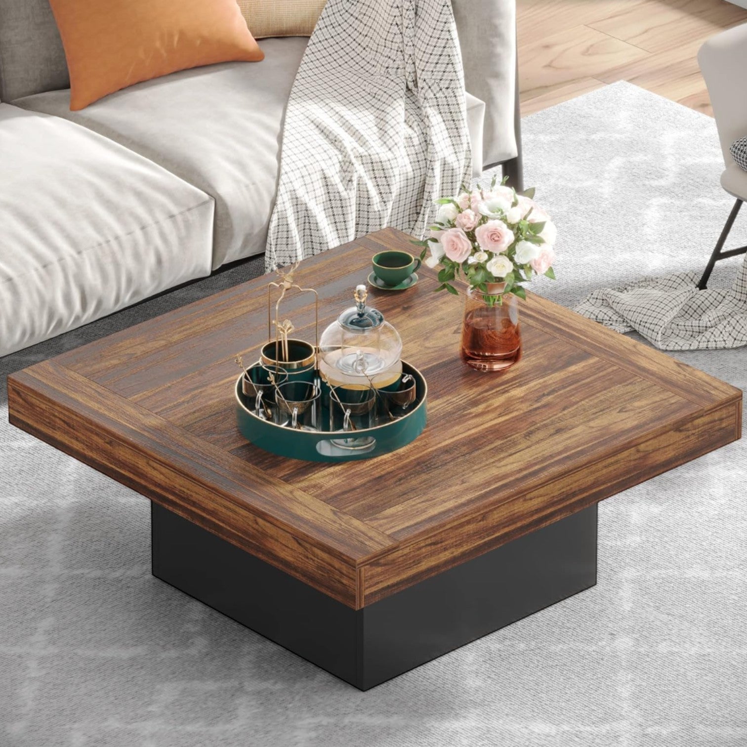 Square LED Coffee Table by Tribesigns