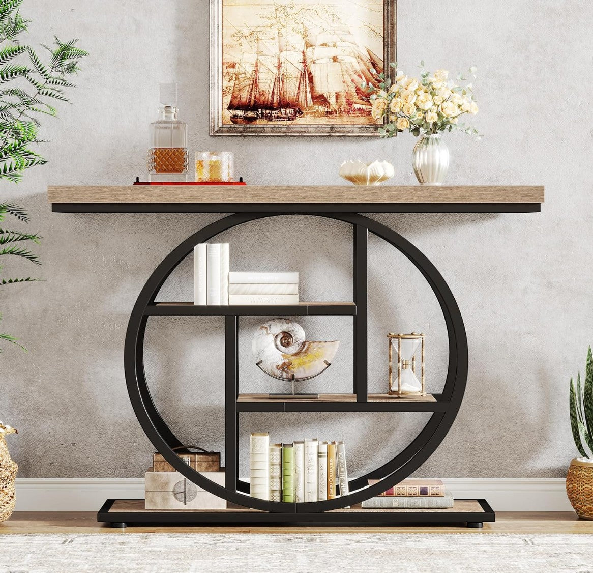 Industrial 4-Tier Sofa Table by Tribesigns