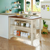 Solid Wood Rustic 45" Stationary Kitchen Island