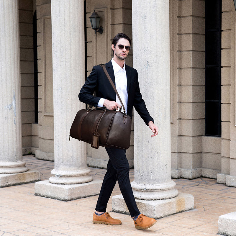 Genuine Leather Duffel Weekender Bag