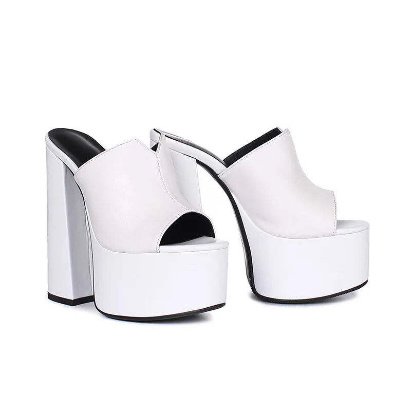 Bratt Platform Slide - White