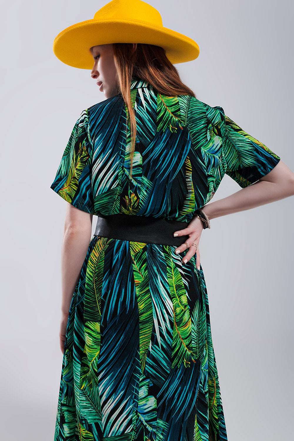 Tropical Maxi Shirt Dress