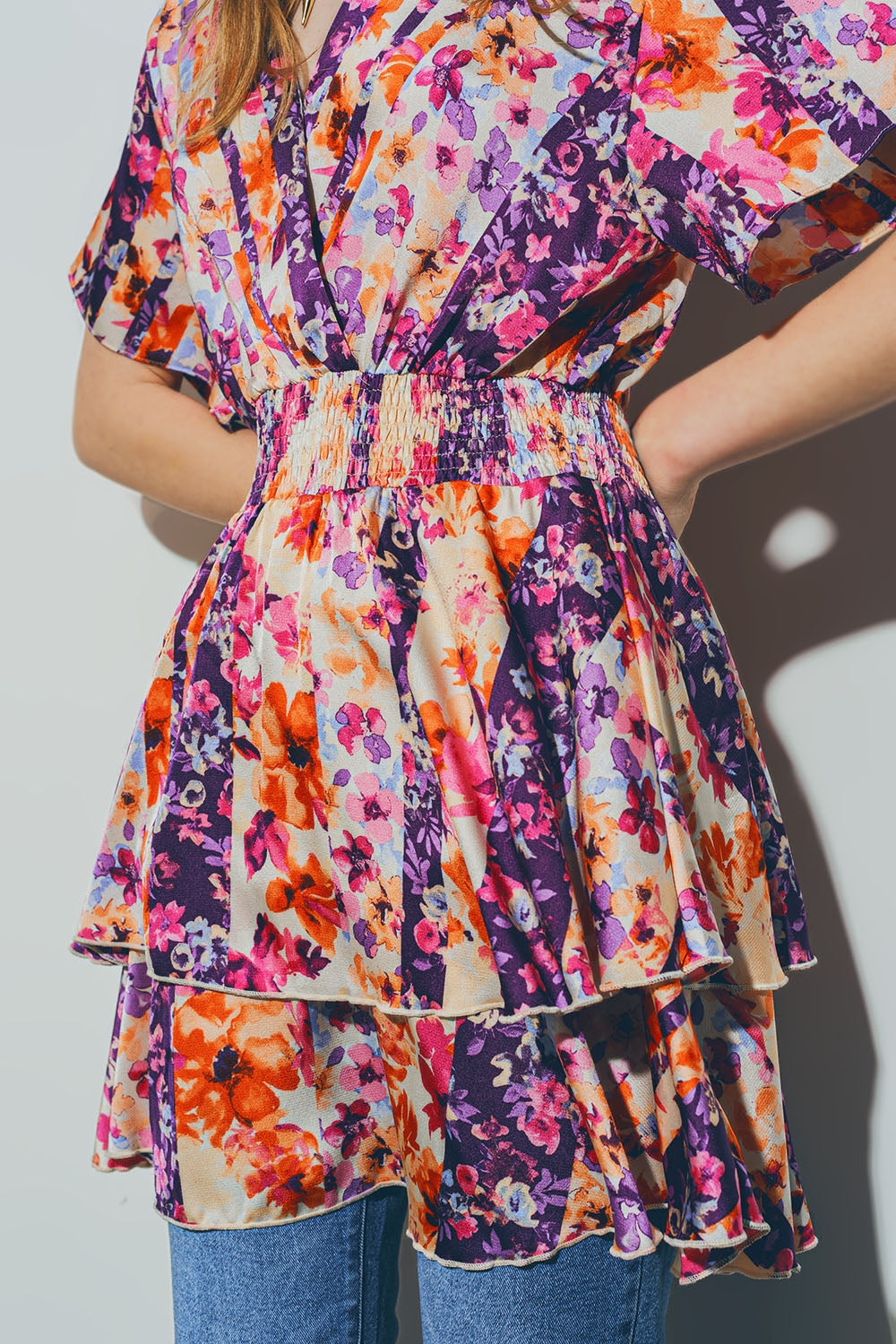 Floral Mini Dress in Multicolour