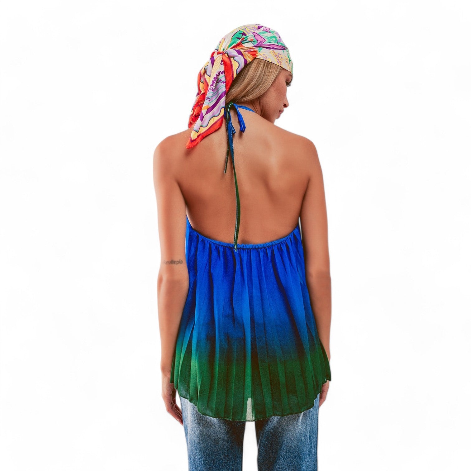 Blue Ombre Bailey Pleat Top